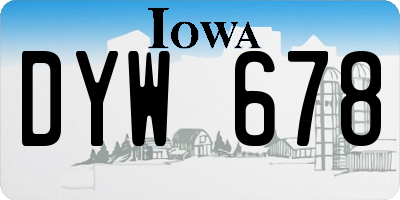 IA license plate DYW678