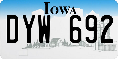 IA license plate DYW692
