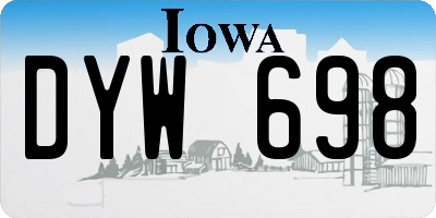 IA license plate DYW698