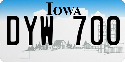 IA license plate DYW700