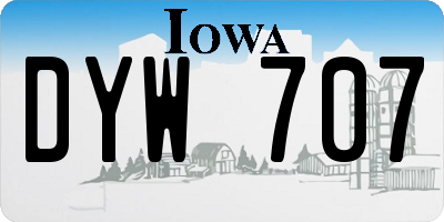 IA license plate DYW707