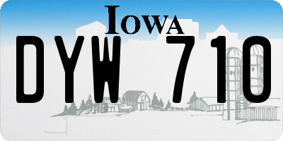 IA license plate DYW710