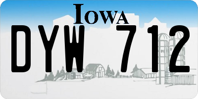 IA license plate DYW712