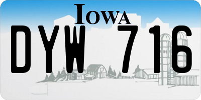 IA license plate DYW716