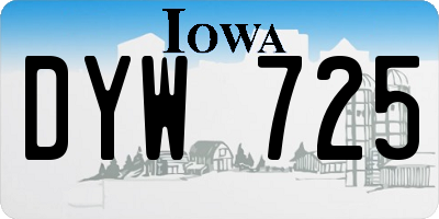 IA license plate DYW725