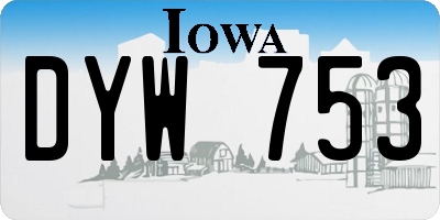 IA license plate DYW753