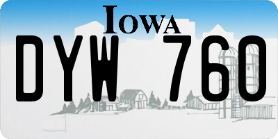 IA license plate DYW760