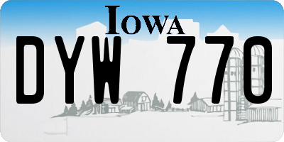 IA license plate DYW770