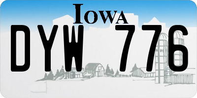 IA license plate DYW776