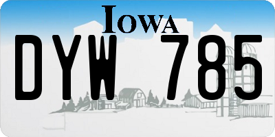 IA license plate DYW785