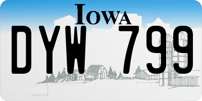 IA license plate DYW799