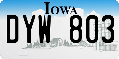 IA license plate DYW803