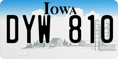 IA license plate DYW810