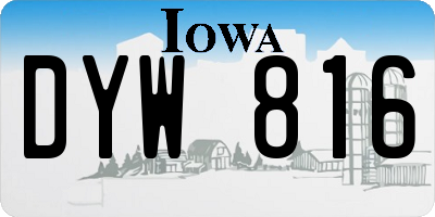 IA license plate DYW816