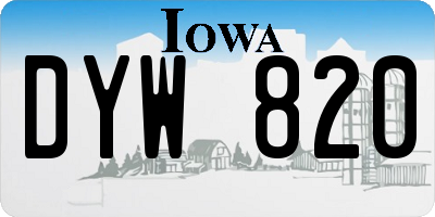 IA license plate DYW820