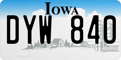 IA license plate DYW840