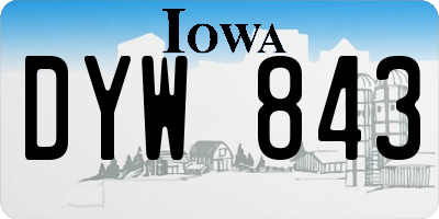 IA license plate DYW843