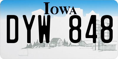 IA license plate DYW848