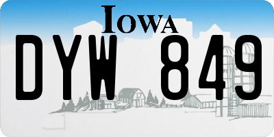 IA license plate DYW849