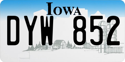 IA license plate DYW852