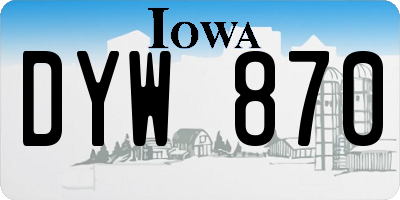 IA license plate DYW870