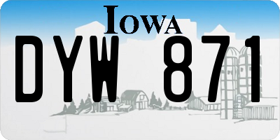 IA license plate DYW871