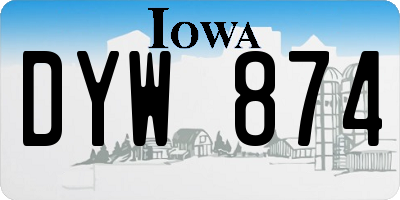 IA license plate DYW874