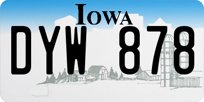IA license plate DYW878