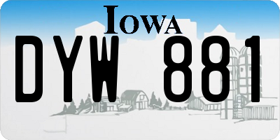 IA license plate DYW881