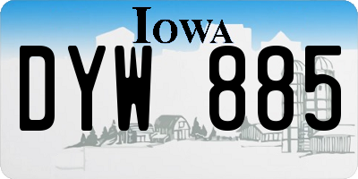 IA license plate DYW885
