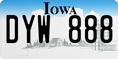 IA license plate DYW888