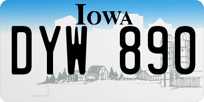 IA license plate DYW890