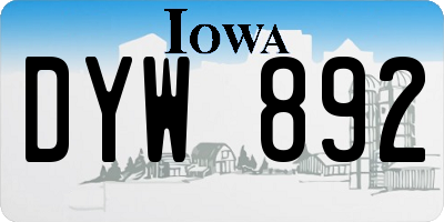 IA license plate DYW892