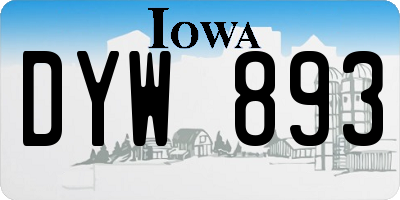 IA license plate DYW893