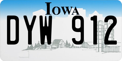 IA license plate DYW912