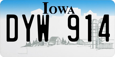 IA license plate DYW914