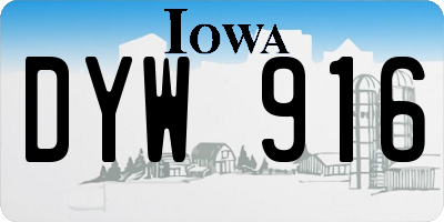 IA license plate DYW916