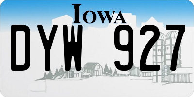 IA license plate DYW927