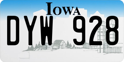 IA license plate DYW928