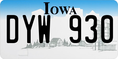 IA license plate DYW930