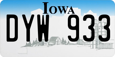 IA license plate DYW933