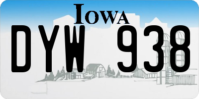IA license plate DYW938