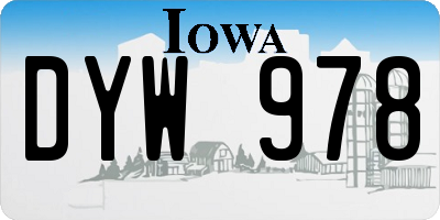 IA license plate DYW978