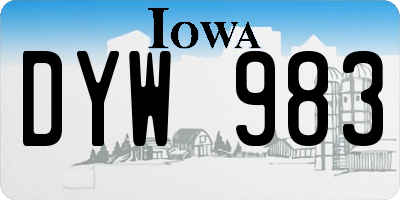 IA license plate DYW983