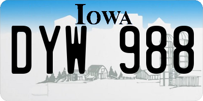 IA license plate DYW988