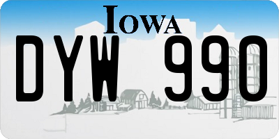 IA license plate DYW990