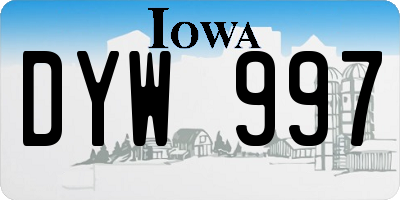 IA license plate DYW997