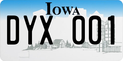 IA license plate DYX001
