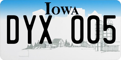 IA license plate DYX005
