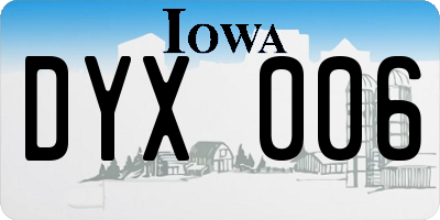 IA license plate DYX006